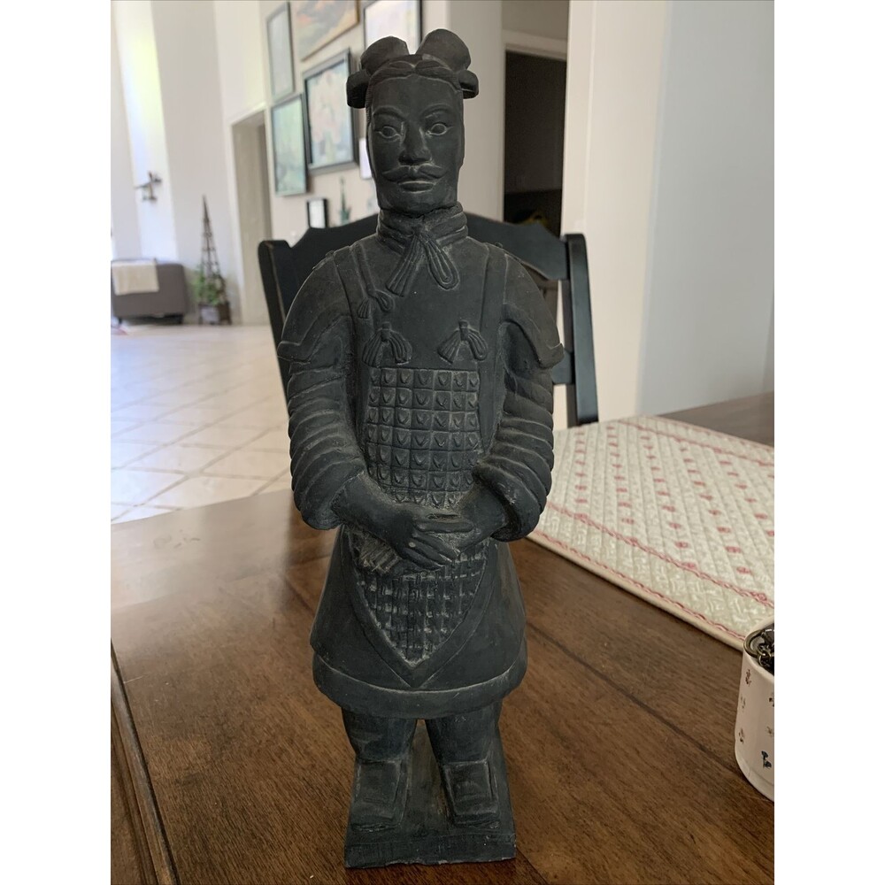Antique Terracotta Standing Chinese China Warrior Soldier Guard Statue Idol 13.5